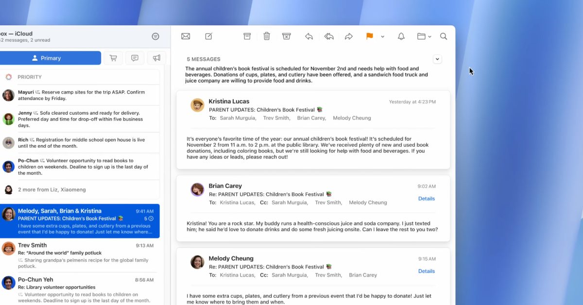Apple Mail получит обновление в апреле В апреле Apple выпустит крупное обновление почтового клиента Mail для Mac и iPad. Приложение получит новый интерфейс и расширенные функции для работы с электронной почтой. Среди ключевых изменений — улучшенная система поиска писем, автоматическая с