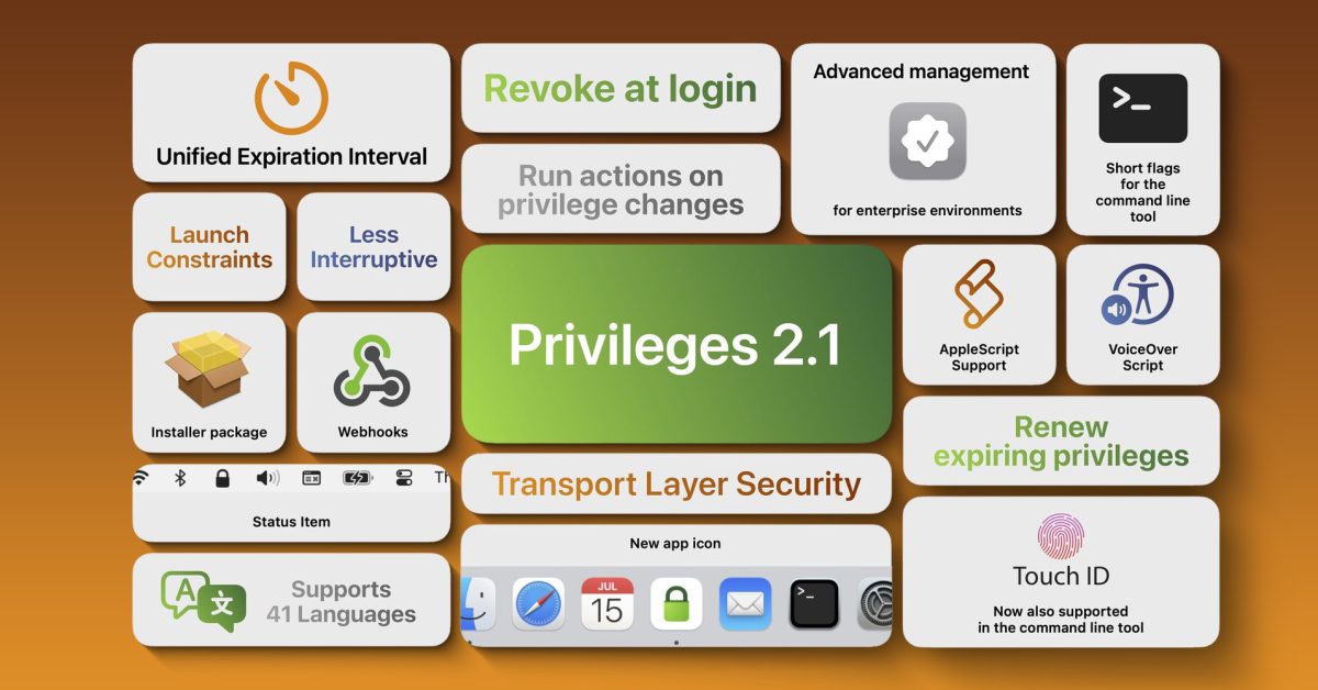 Apple @ Work: Привилегии 2.1 — незаменимый инструмент для корпоративных Mac Приложение Privileges 2.1 остается важнейшим компонентом управления правами пользователей на компьютерах Mac в корпоративной среде. Оно позволяет системным администраторам гибко настраивать уров