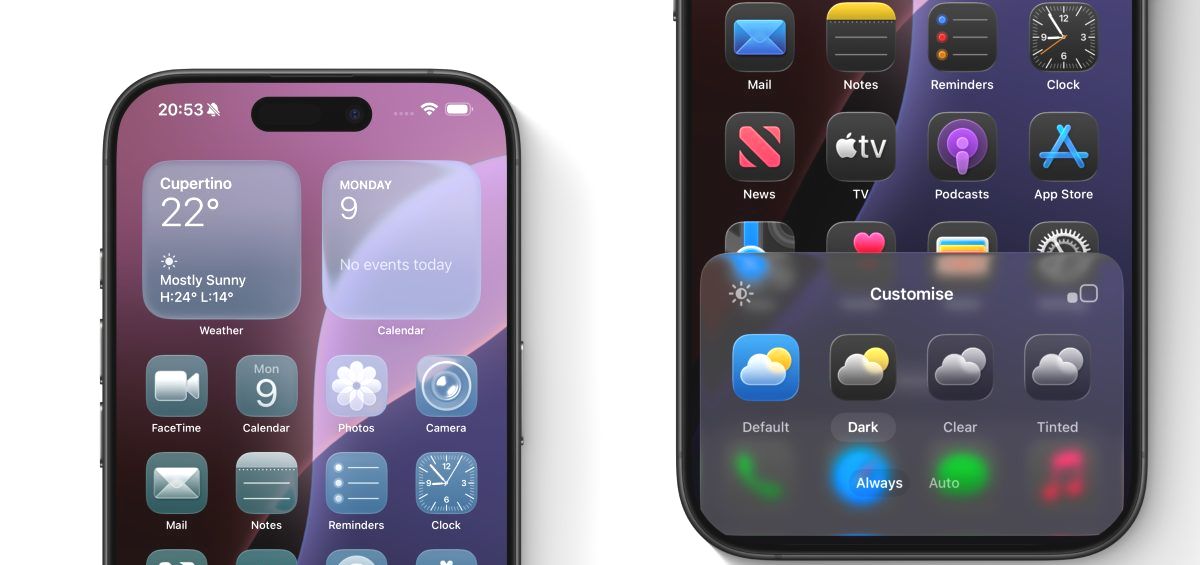 iOS 26 добавляет тонировку значков