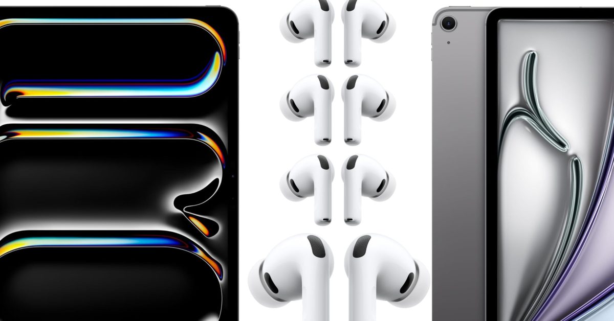 Скидки: AirPods Pro 3 дешевле почти на $100 (open-box, гарантия 1 год), iPad Air с M3 — $250, iPad Pro с M5 и другие предложения
