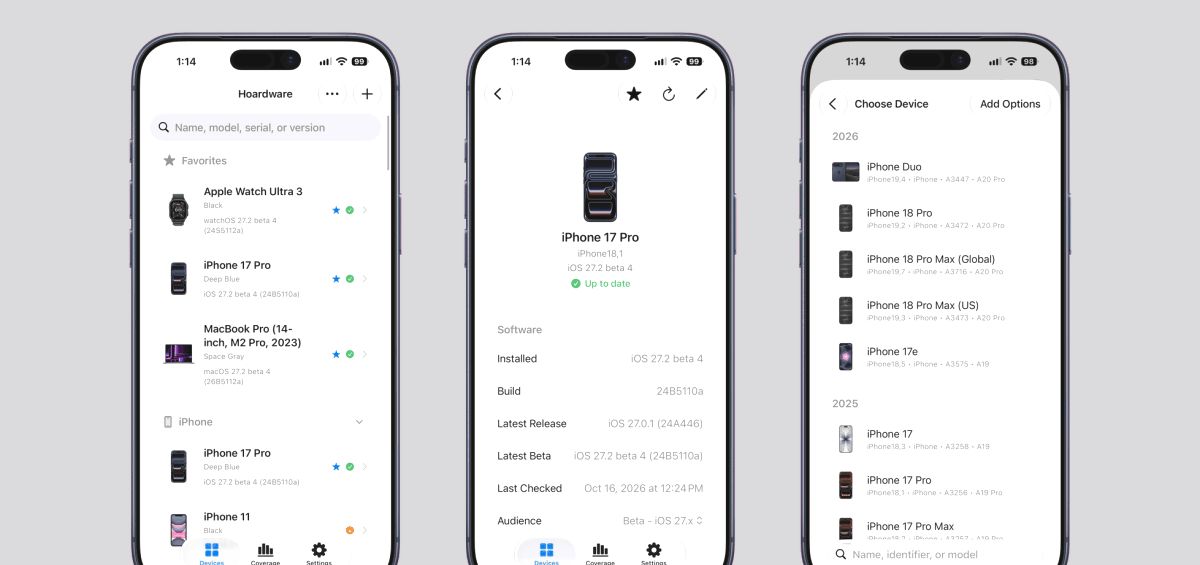 Рассказываем об инди-приложении ‘Hoardware’: легко следить за коллекцией Apple-устройств